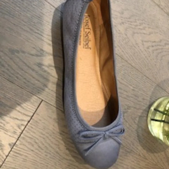 Josef Seibel Casual Leather Slip On Shoes Ballet Style Med Blue Size 39 NWOT - Picture 3 of 4